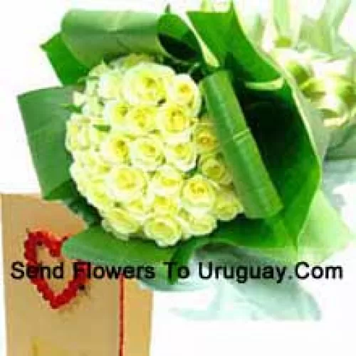 Bunch Of 50 Yellow Roses With A Free Greeting Card