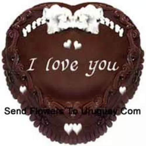 1 Kg (2.2 Lbs) Heart Shaped Chocolate Cake