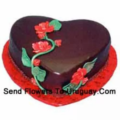 1 Kg (2.2 Lbs) Heart Shaped Chocolate Truffle Cake