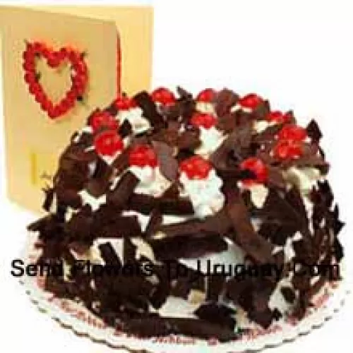 1 Kg (2.2 Lbs) Chocolate Crisp Cake With A Free Love Greeting Card