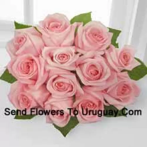 Bunch Of 12 Pink Roses