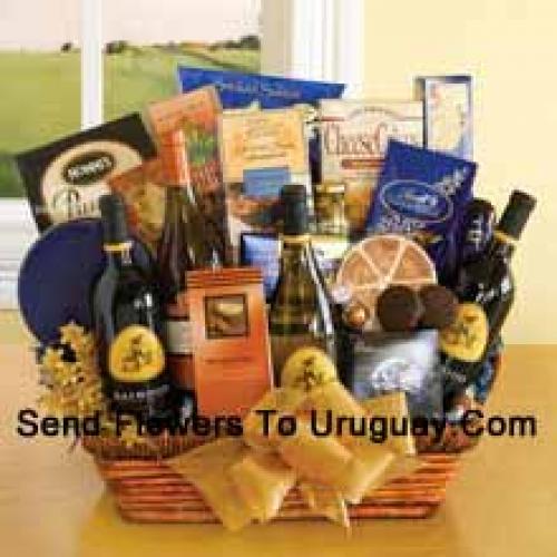 Hamper inclusief rijke wijn en snacks